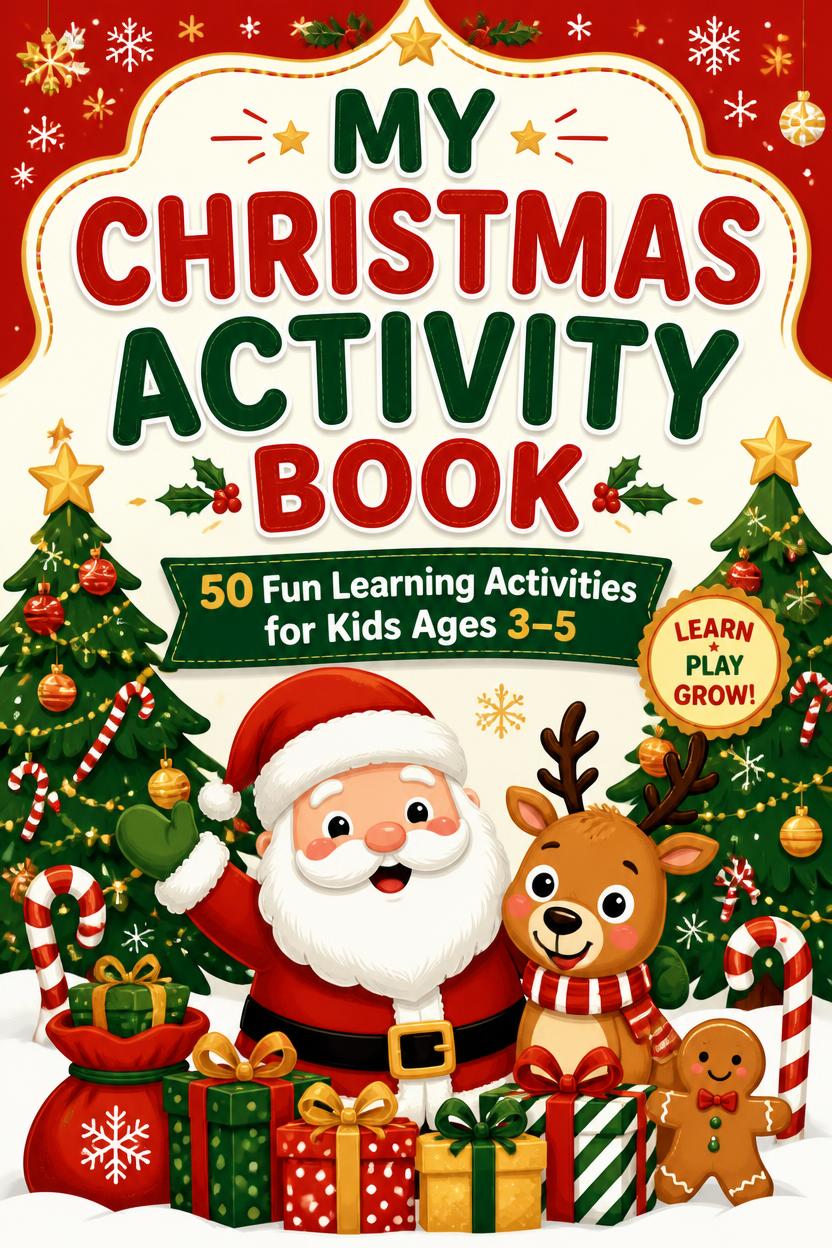 Christmas Activity Book for Kids Ages 3-5
